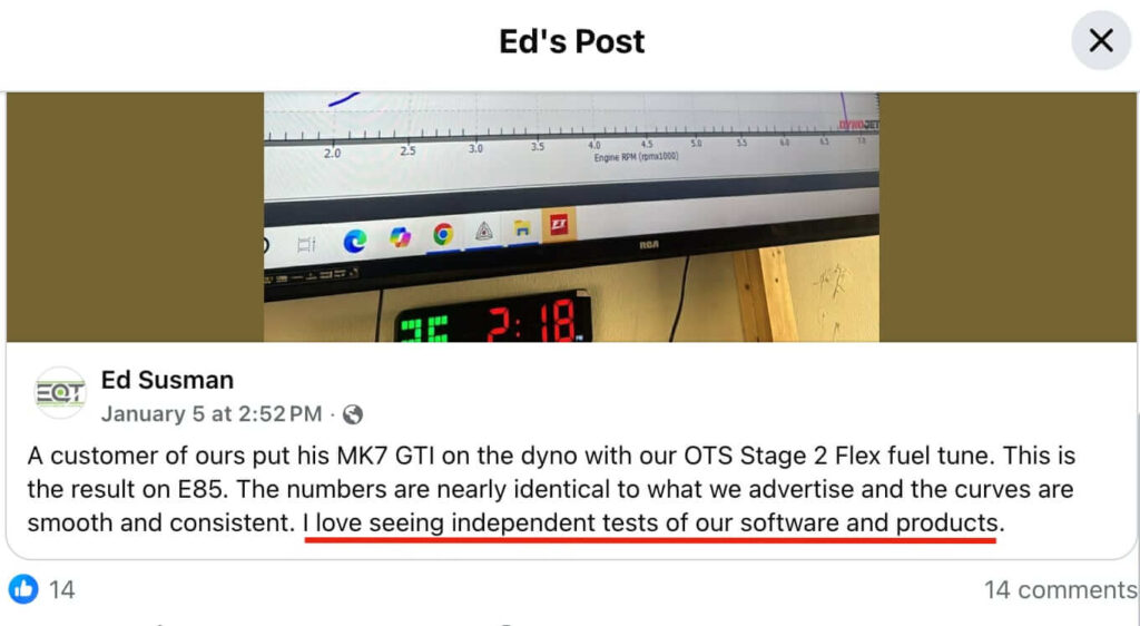 Ed Susman - Likes Independent Tests