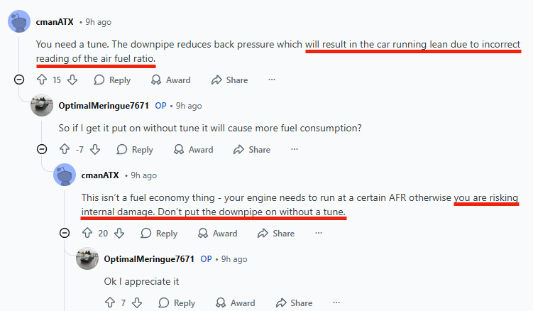 Stock Tune with Aftermarket Downpipe - Internet Wisdom 2