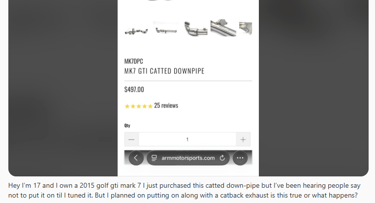 Stock Tune with Aftermarket Downpipe - Question