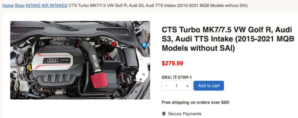 CTS Turbo Mk7 Intake