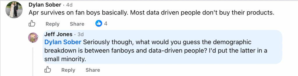 Dylan Comment 1 on being data-driven