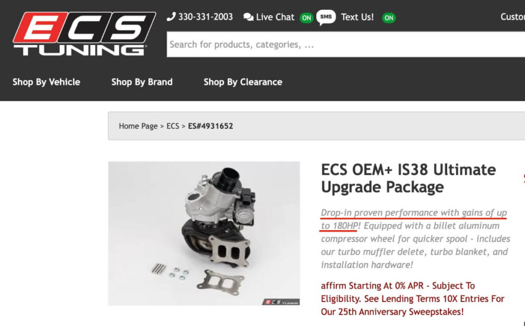 ECS Tuning IS38+ Claims