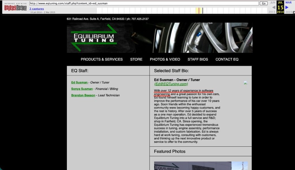 Ed Susman's experience claim - July 15,2014