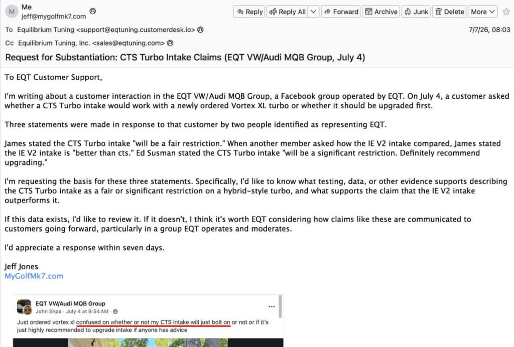 Email to Equilibrium Tuning
